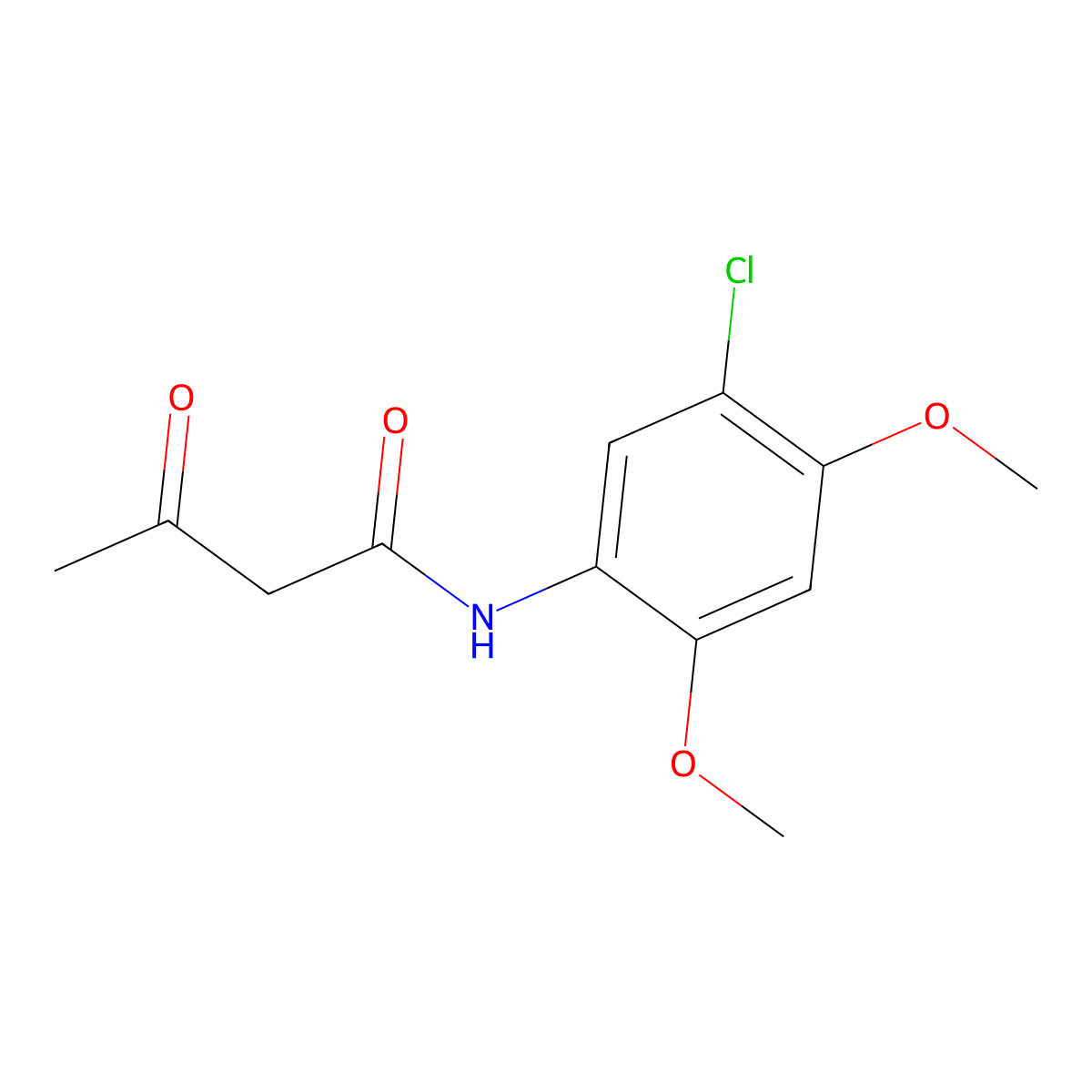 Butanamide, N-(5-chloro-2,4-dimethoxyphenyl)-3-oxo- molecular structure, CAS 16715-80-3