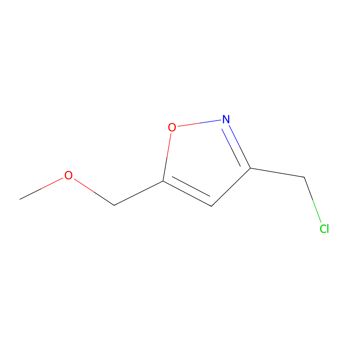 3-(Chloromethyl)-5-(methoxymethyl)-1,2-oxazole molecular structure, CAS 167155-52-4