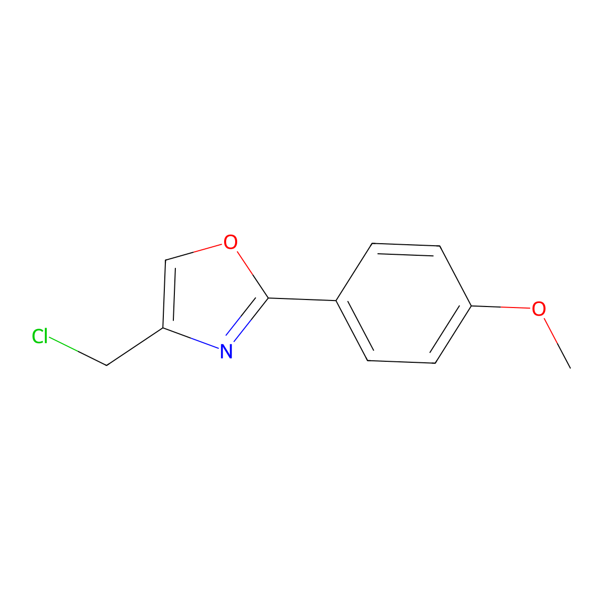 4-(Chloromethyl)-2-(4-methoxyphenyl)-1,3-oxazole molecular structure, CAS 167155-56-8