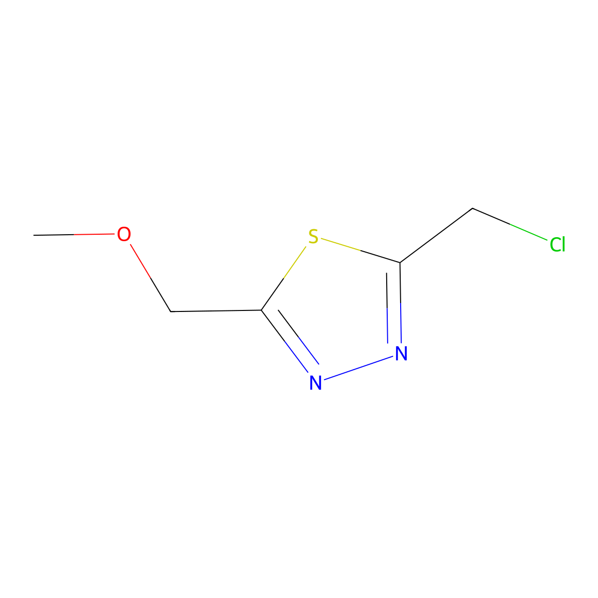 2-(Chloromethyl)-5-(methoxymethyl)-1,3,4-thiadiazole molecular structure, CAS 167155-58-0