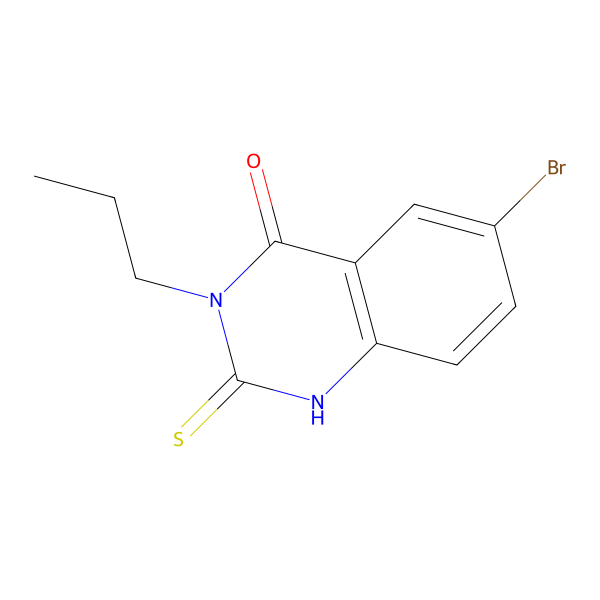 6-Bromo-3-propyl-2-sulfanyl-3,4-dihydroquinazolin-4-one molecular structure, CAS 167158-69-2