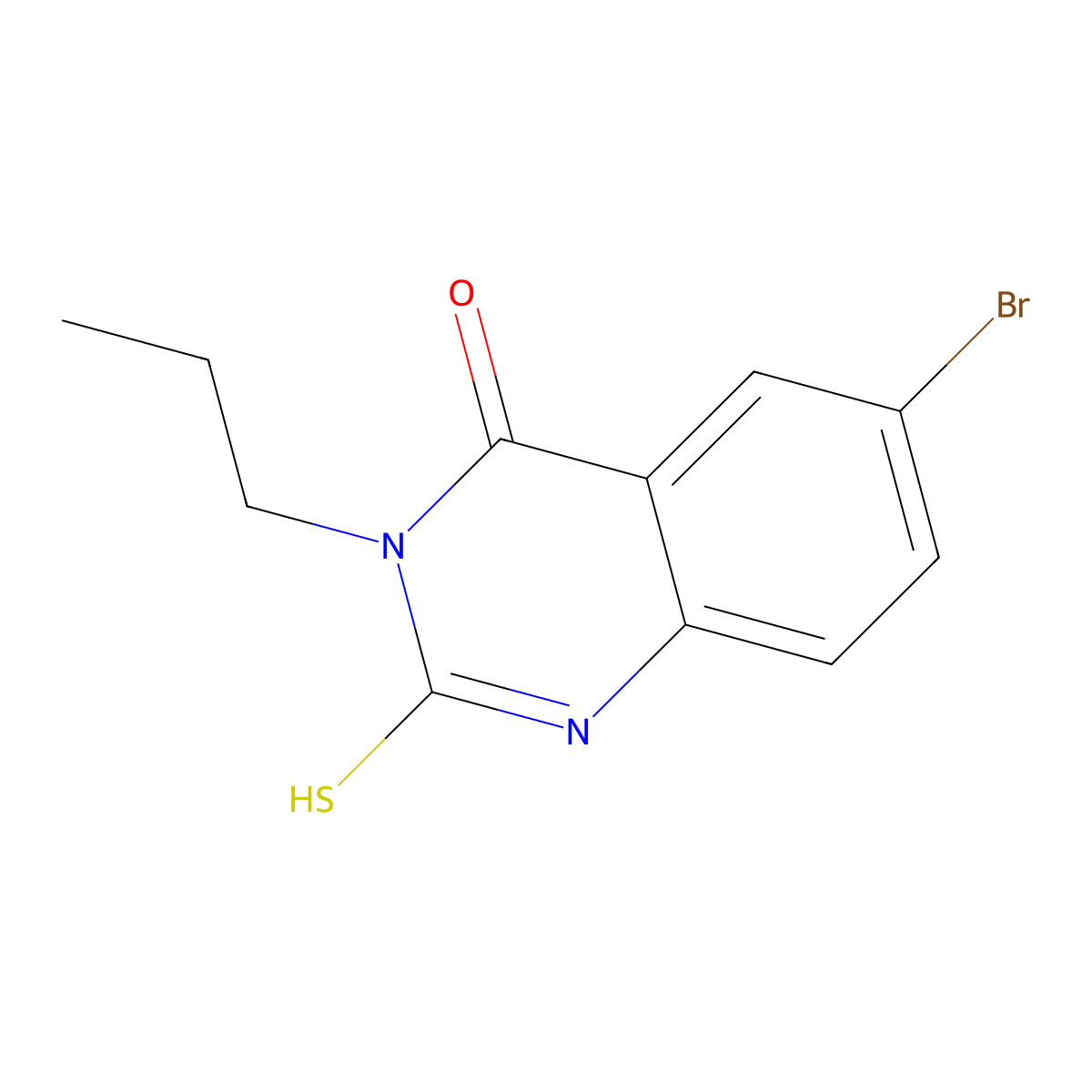 6-Bromo-3-propyl-2-sulfanyl-3,4-dihydroquinazolin-4-one molecular structure, CAS 167158-69-2