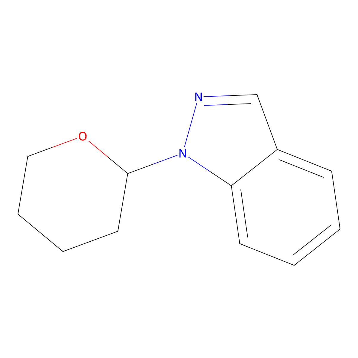 1-(Tetrahydro-2H-pyran-2-yl)-1H-indazole molecular structure, CAS 167165-39-1
