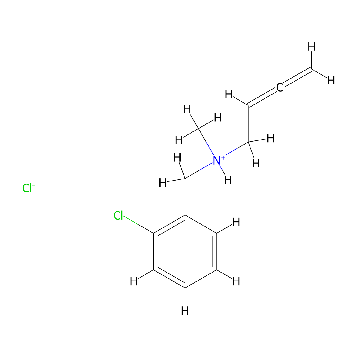 Benzenemethanamine, N-2,3-butadienyl-2-chloro-N-methyl-, hydrochloride molecular structure, CAS 16719-34-9