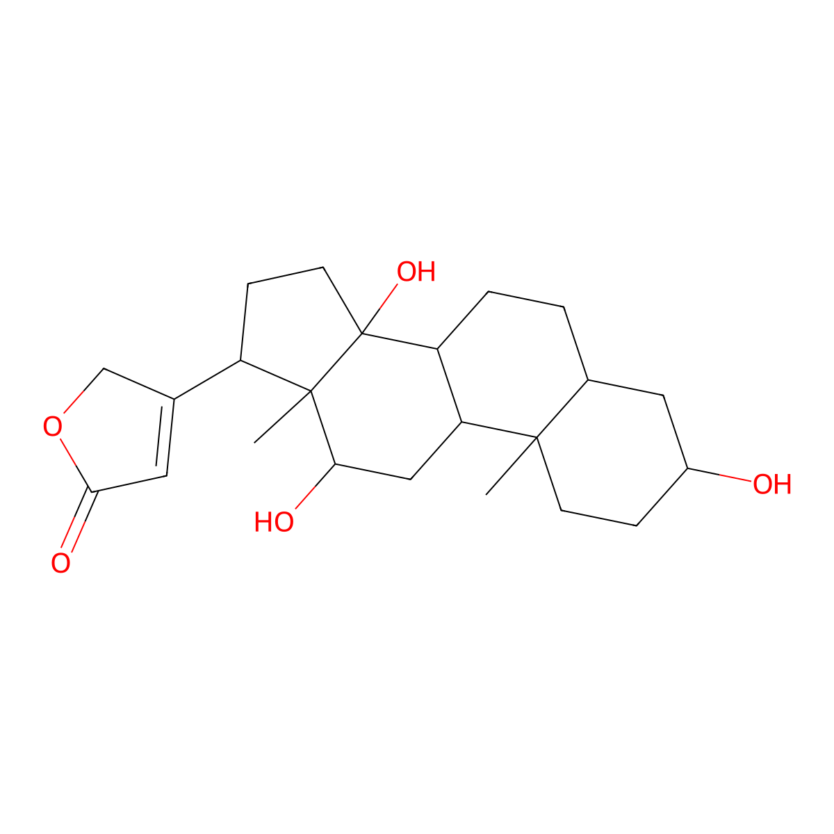 Digoxigenin molecular structure, CAS 1672-46-4
