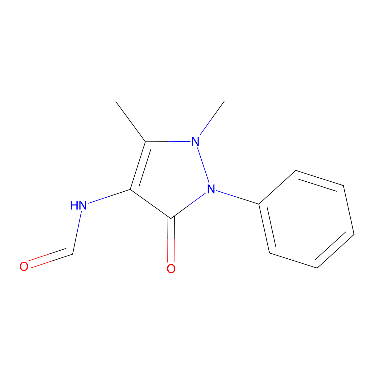 4-(Formylamino)antipyrine molecular structure, CAS 1672-58-8