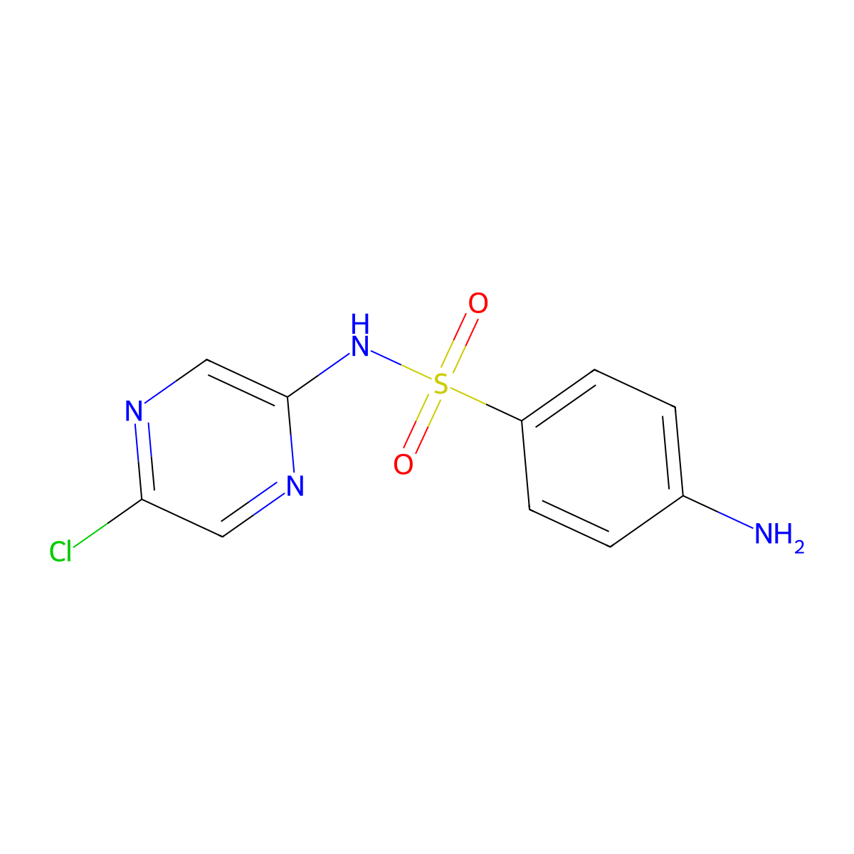 Sulfachlorpyrazine molecular structure, CAS 1672-91-9