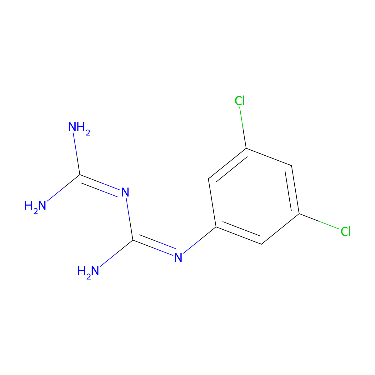 N-(3,5-dichlorophenyl)imidodicarbonimidic diamide molecular structure, CAS 1672-93-1