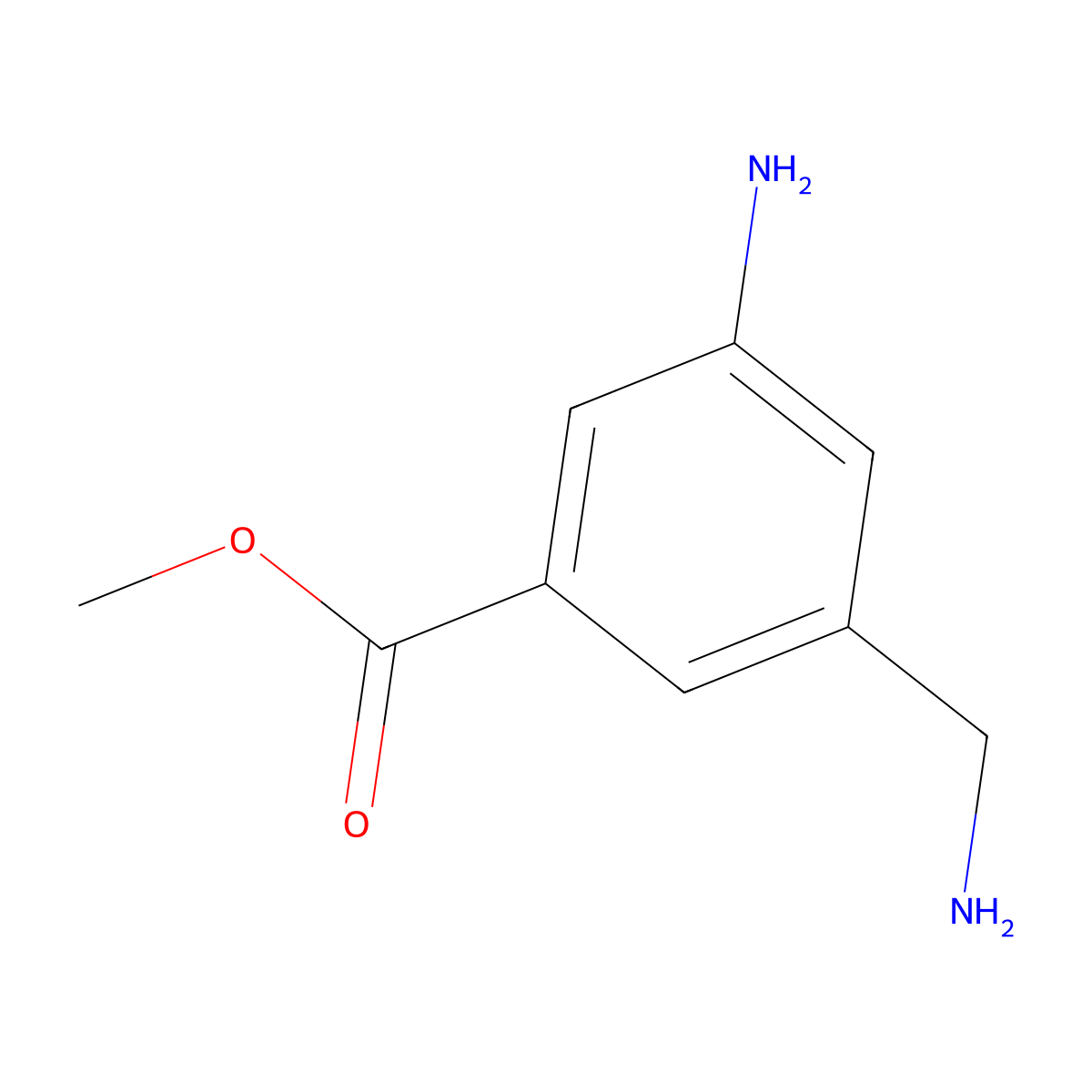 Methyl 3-amino-5-(aminomethyl)benzoate molecular structure, CAS 167215-65-8