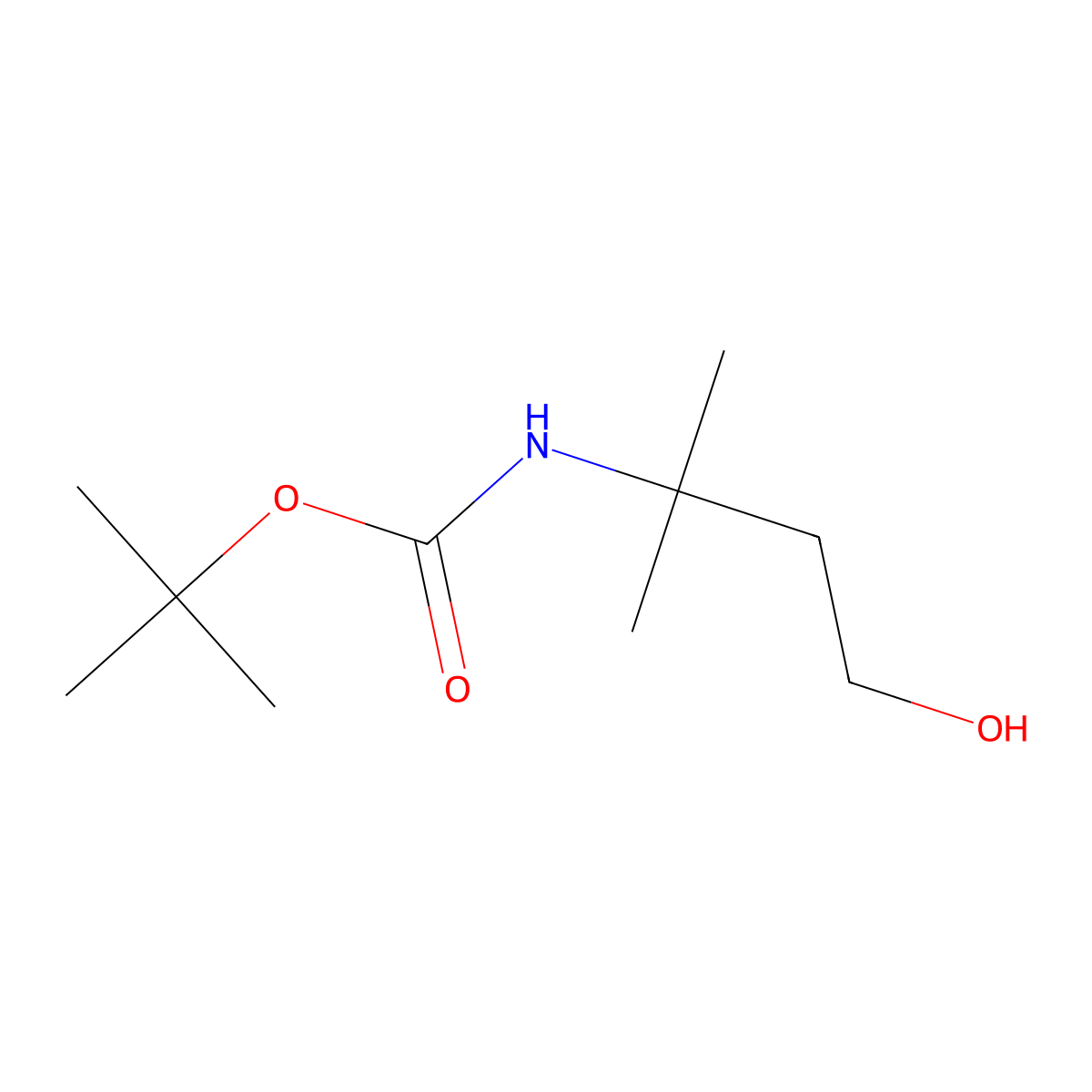 tert-Butyl (4-hydroxy-2-methylbutan-2-yl)carbamate molecular structure, CAS 167216-22-0