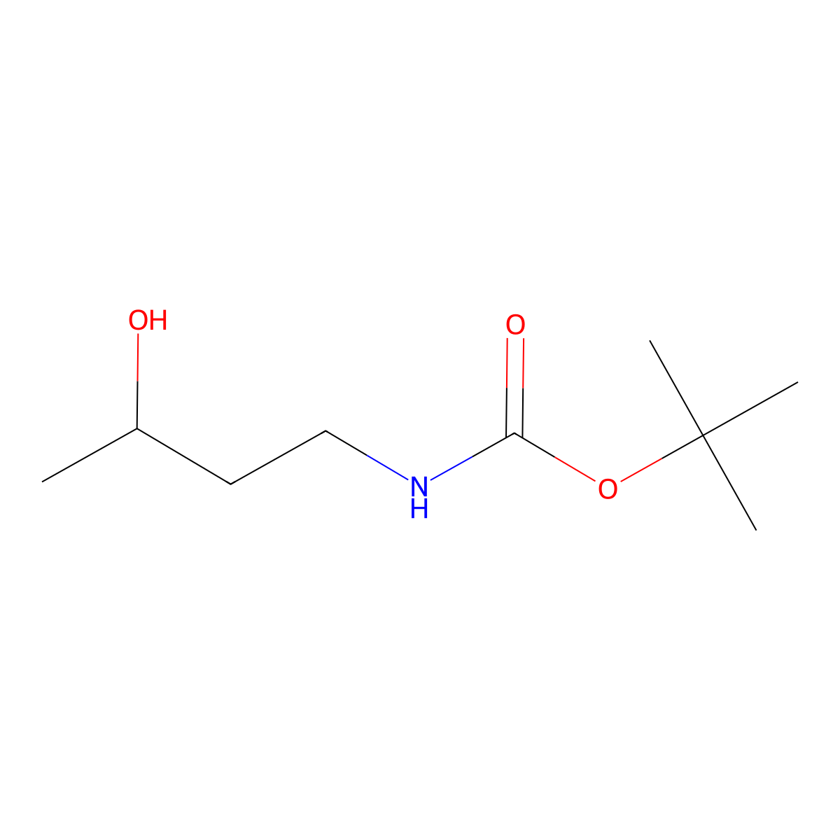 tert-butyl N-(3-hydroxybutyl)carbamate molecular structure, CAS 167216-30-0