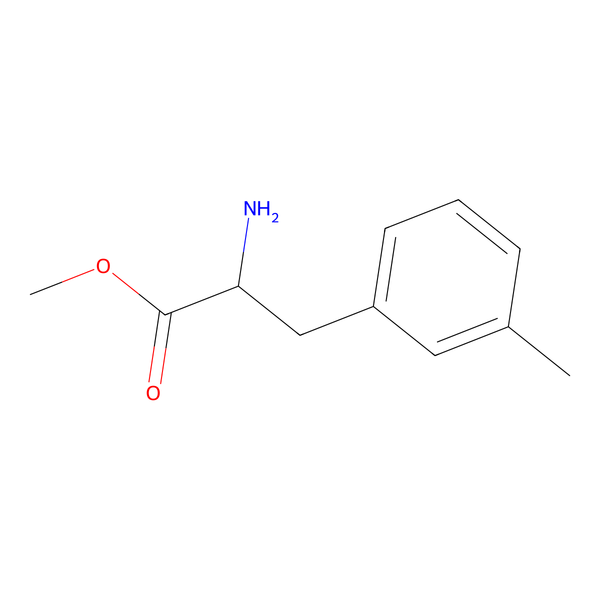 methyl (2S)-2-amino-3-(3-methylphenyl)propanoate molecular structure, CAS 167217-14-3