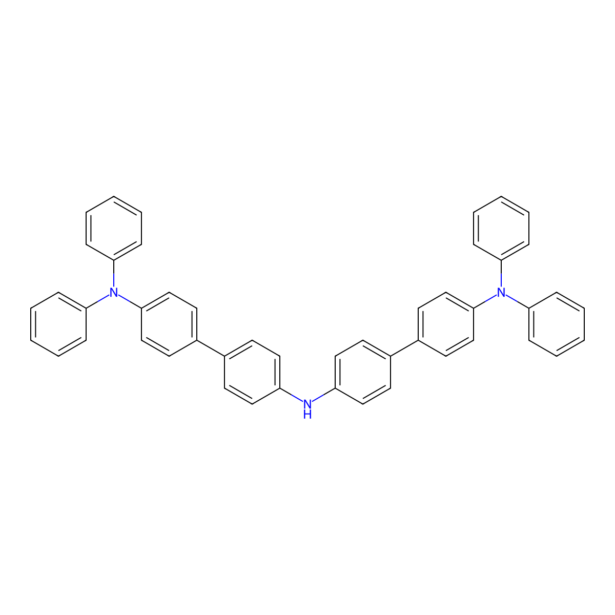 N,N-Bis(4'-diphenylamino-4-biphenylyl)amine molecular structure, CAS 167218-39-5