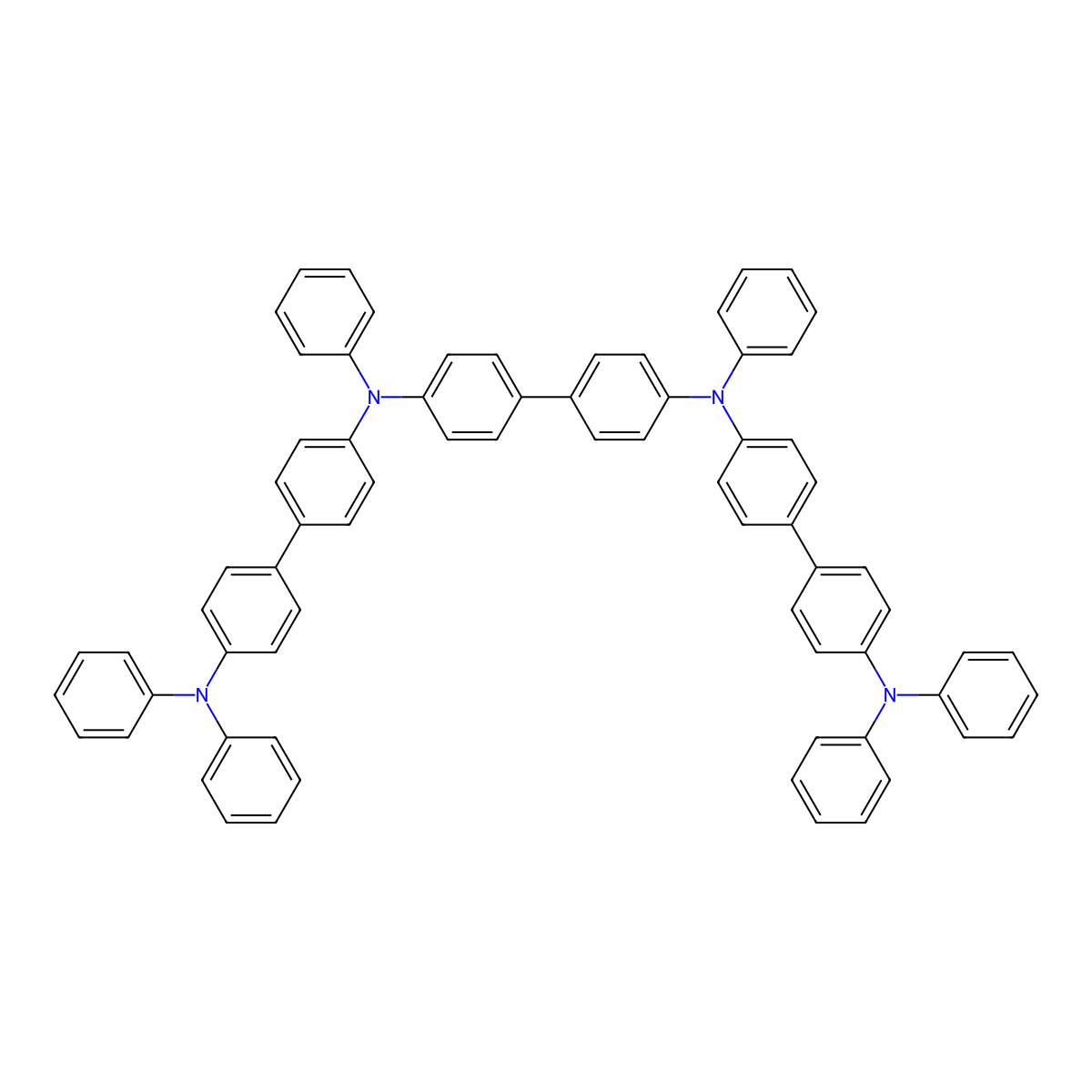 N,N'-Diphenyl-N,N'-bis[4'-(diphenylamino)biphenyl-4-yl]benzidine molecular structure, CAS 167218-46-4