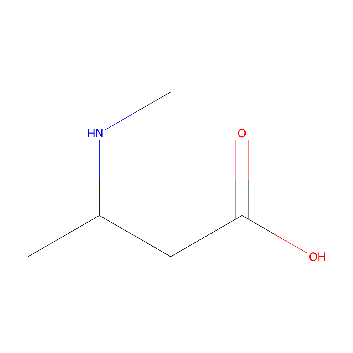 3-(Methylamino)butanoic acid molecular structure, CAS 167222-94-8