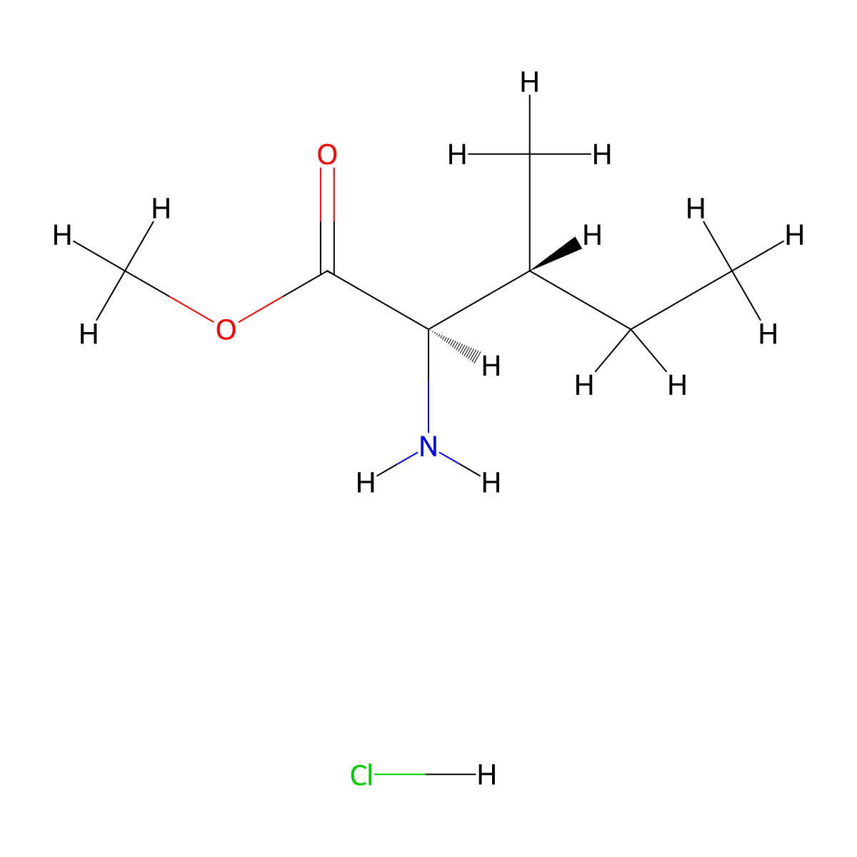 (2R,3R)-Methyl 2-amino-3-methylpentanoate hydrochloride molecular structure, CAS 167223-42-9