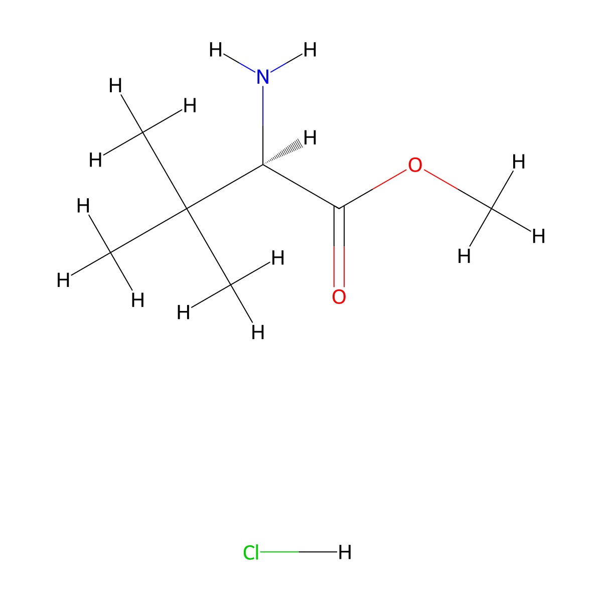 (R)-Methyl 2-aMino-3,3-diMethylbutanoate hydrochloride molecular structure, CAS 167223-43-0