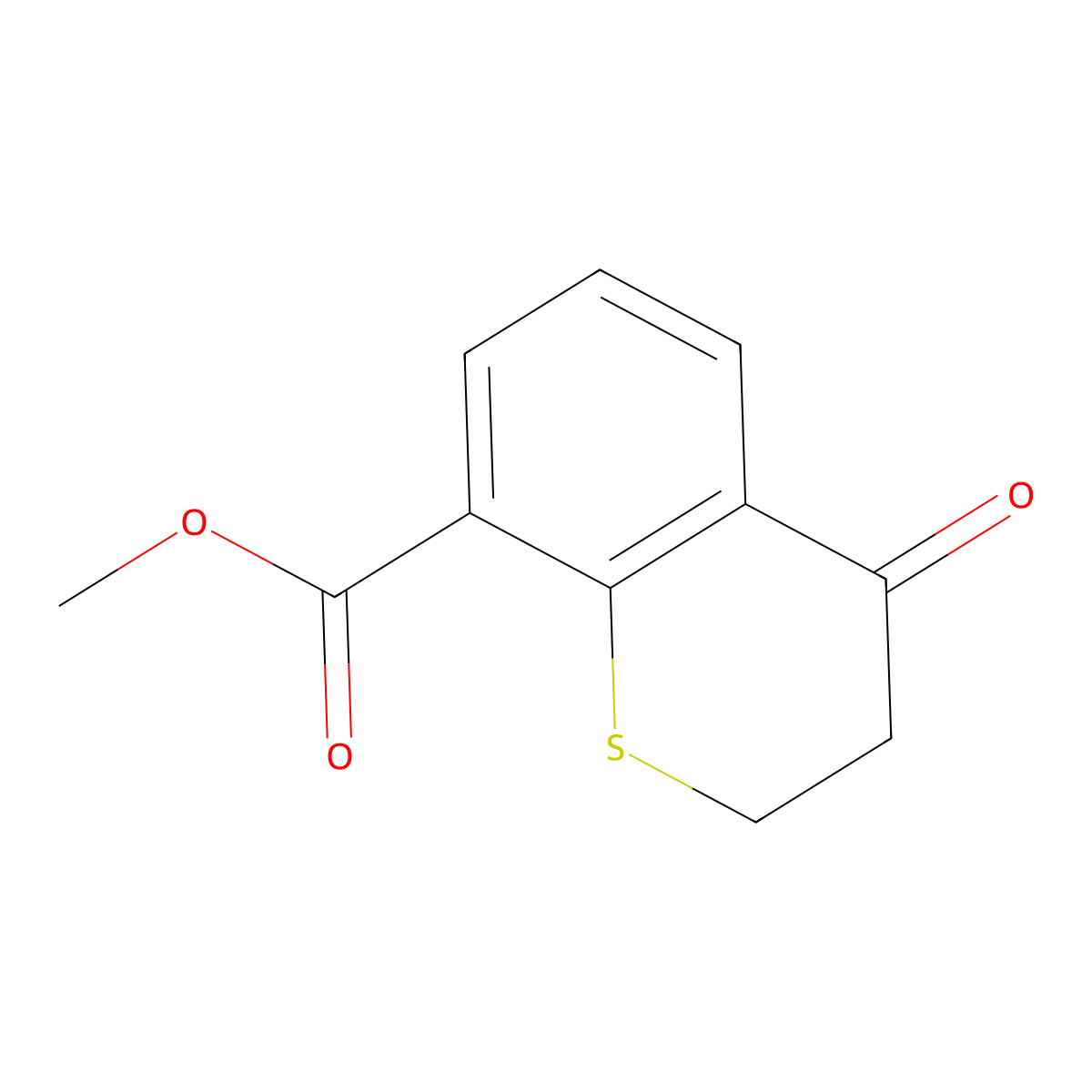 methyl 4-oxo-3,4-dihydro-2H-1-benzothiopyran-8-carboxylate molecular structure, CAS 16723-70-9