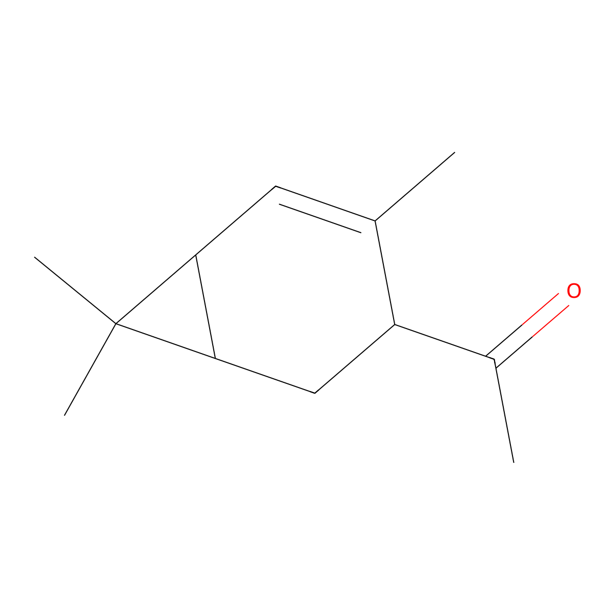 Ethanone, 1-(4,7,7-trimethylbicyclo[4.1.0]hept-4-en-3-yl)- molecular structure, CAS 16725-82-9