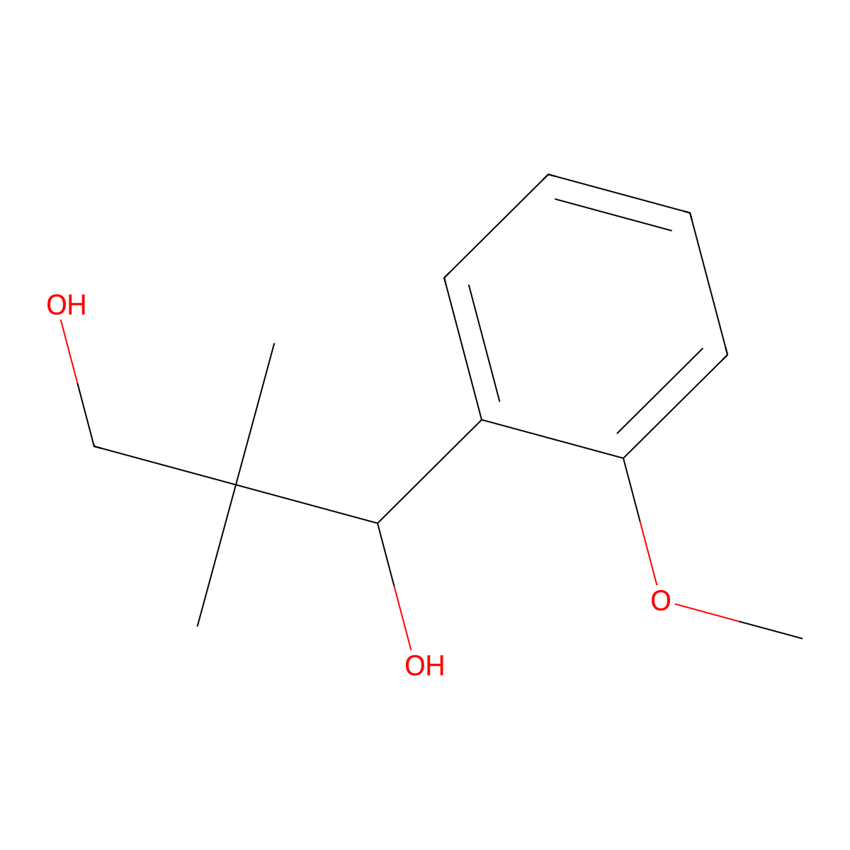 (1S)-1-(2-methoxyphenyl)-2,2-dimethylpropane-1,3-diol molecular structure, CAS 167255-27-8