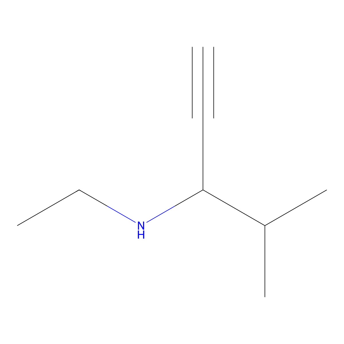 Ethyl(4-methylpent-1-yn-3-yl)amine molecular structure, CAS 167258-41-5