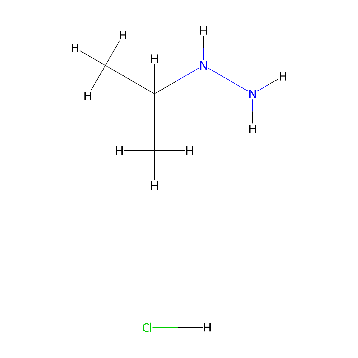 1-Isopropylhydrazine hydrochloride molecular structure, CAS 16726-41-3