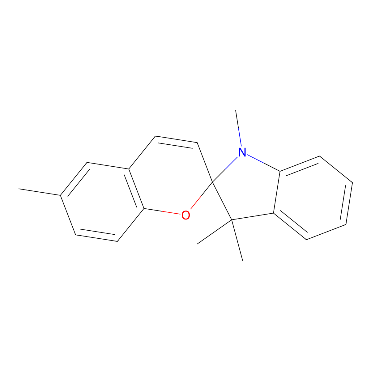 1',3',3',6-Tetramethylspiro[chromene-2,2'-indoline] molecular structure, CAS 16726-70-8