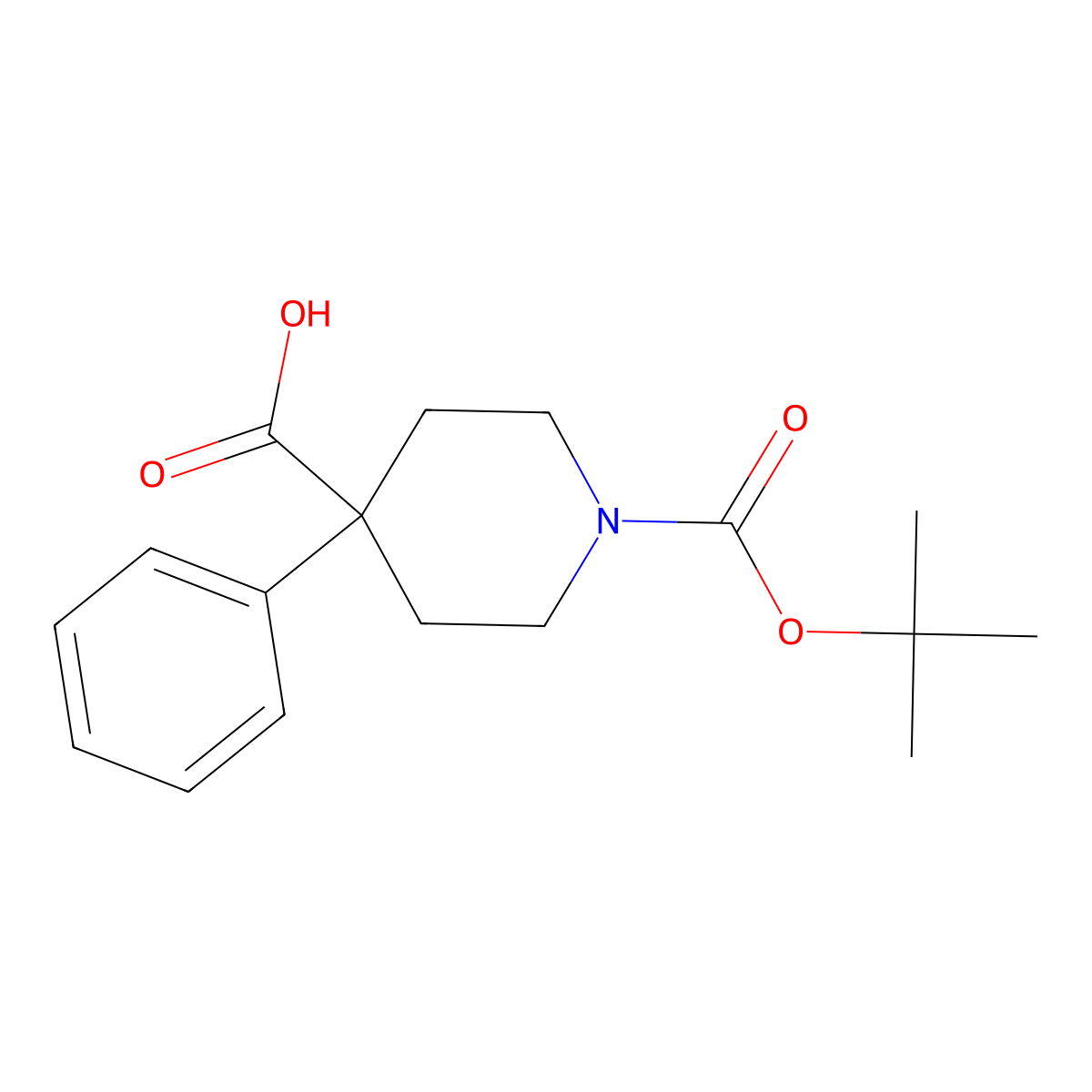 1-((Tert-butoxy)carbonyl)-4-phenylpiperidine-4-carboxylic acid molecular structure, CAS 167262-68-2