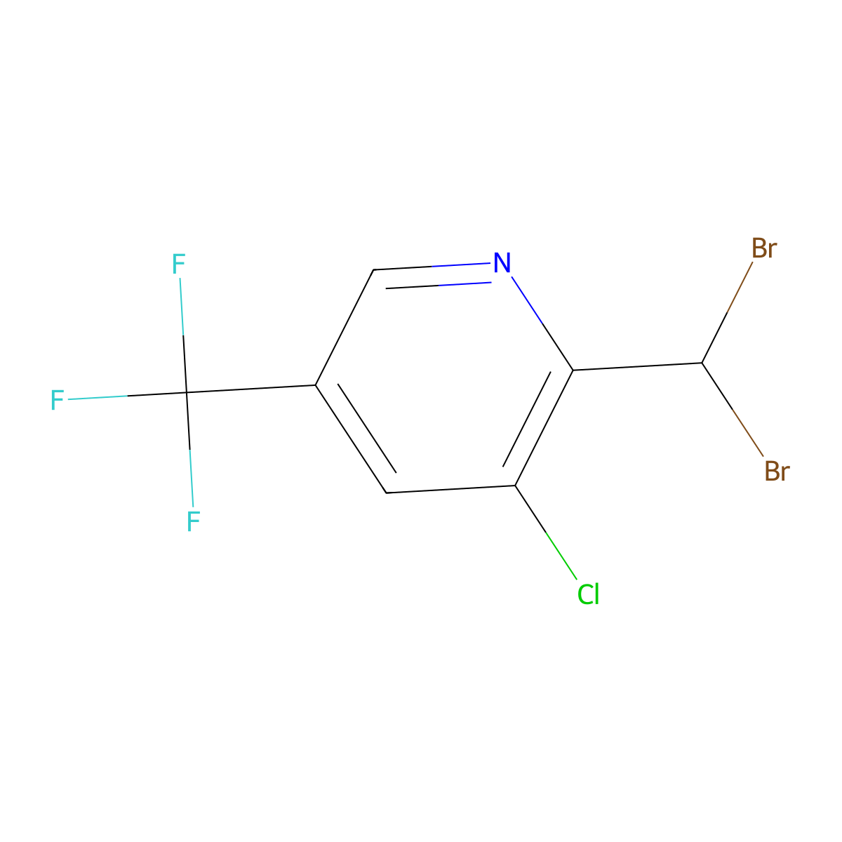 3-Chloro-2-(dibromomethyl)-5-(trifluoromethyl)pyridine molecular structure, CAS 1672655-83-2