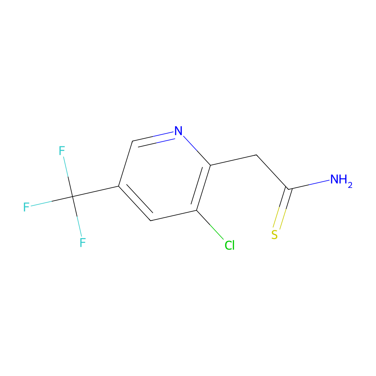 2-[3-Chloro-5-(trifluoromethyl)-2-pyridyl]thioacetamide molecular structure, CAS 1672655-85-4