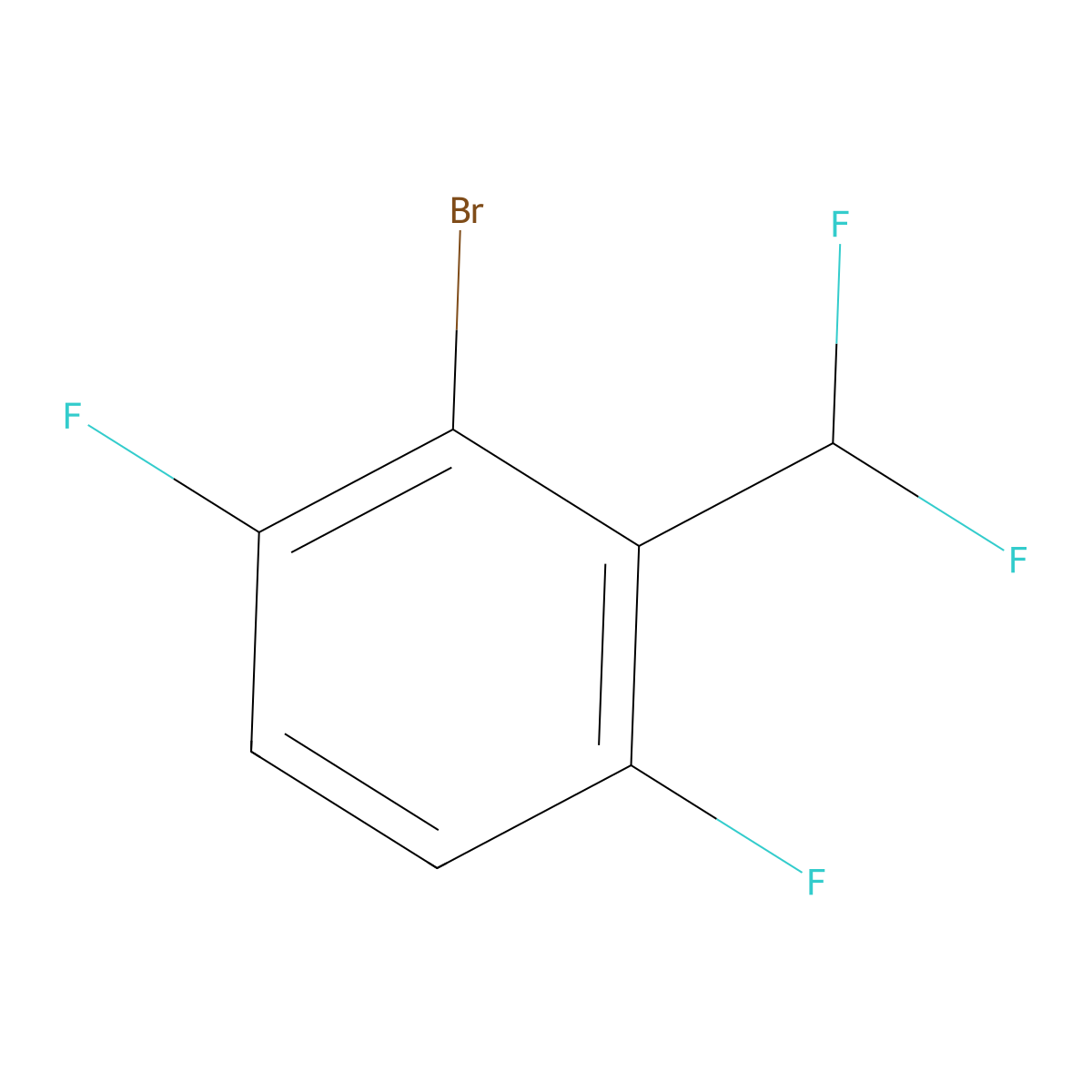 2-Bromo-3-(difluoromethyl)-1,4-difluorobenzene molecular structure, CAS 1672663-79-4