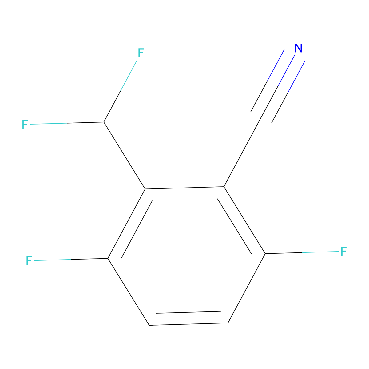 2-(Difluoromethyl)-3,6-difluorobenzonitrile molecular structure, CAS 1672663-80-7