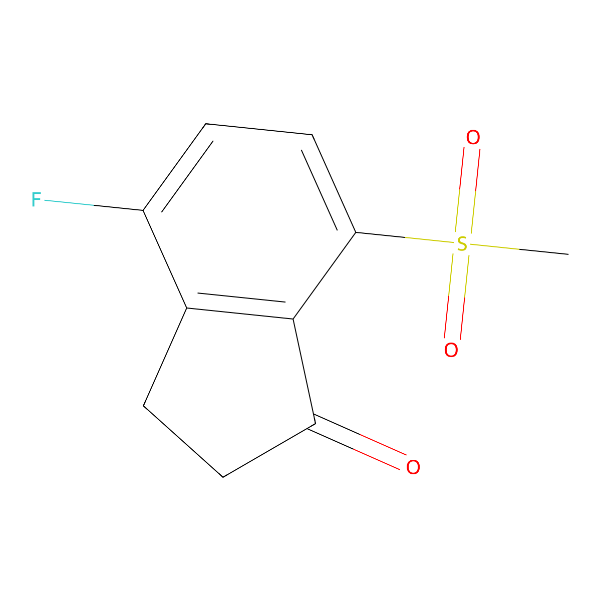 4-fluoro-7-(methylsulfonyl)-2,3-dihydro-1H-inden-1-one molecular structure, CAS 1672665-29-0