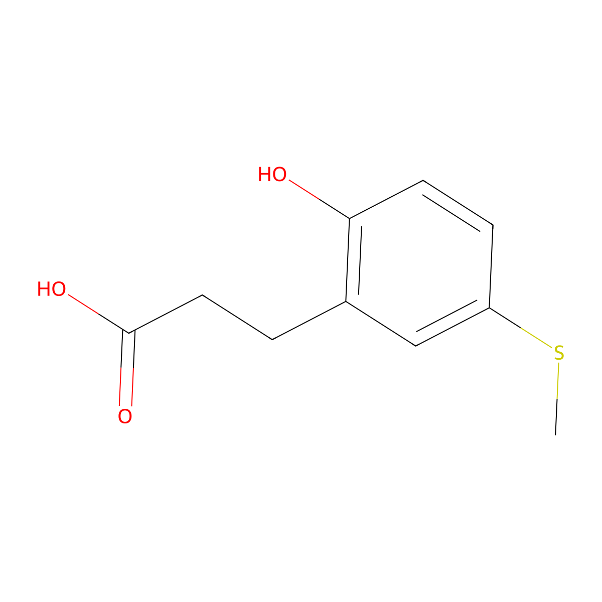 3-[2-Hydroxy-5-(methylthio)phenyl]propanoic acid molecular structure, CAS 1672665-65-4