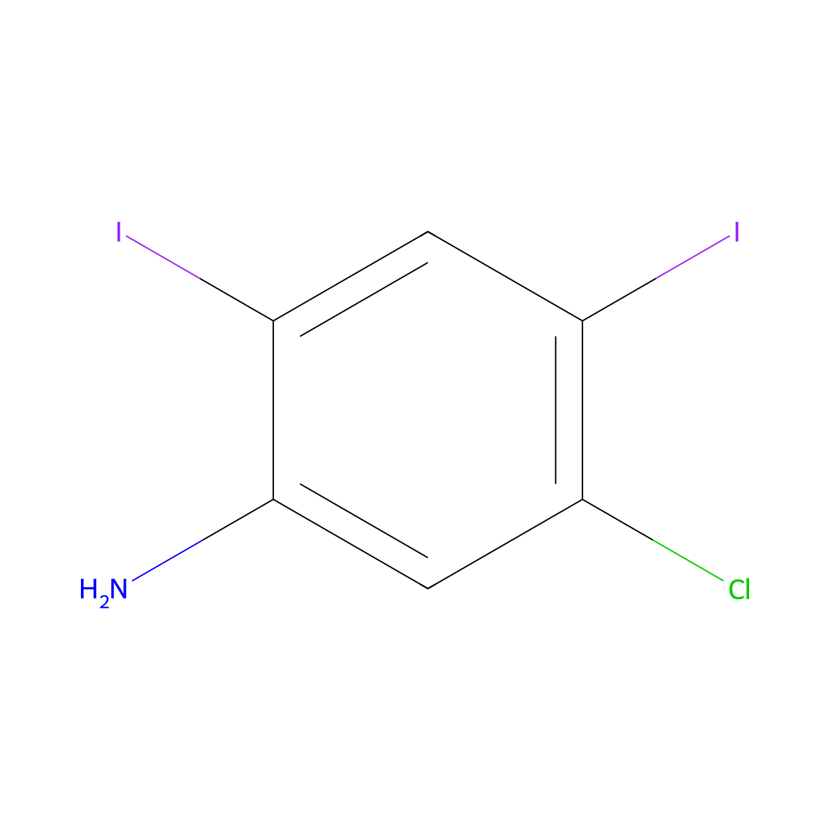 5-Chloro-2,4-diiodo-aniline molecular structure, CAS 1672665-95-0