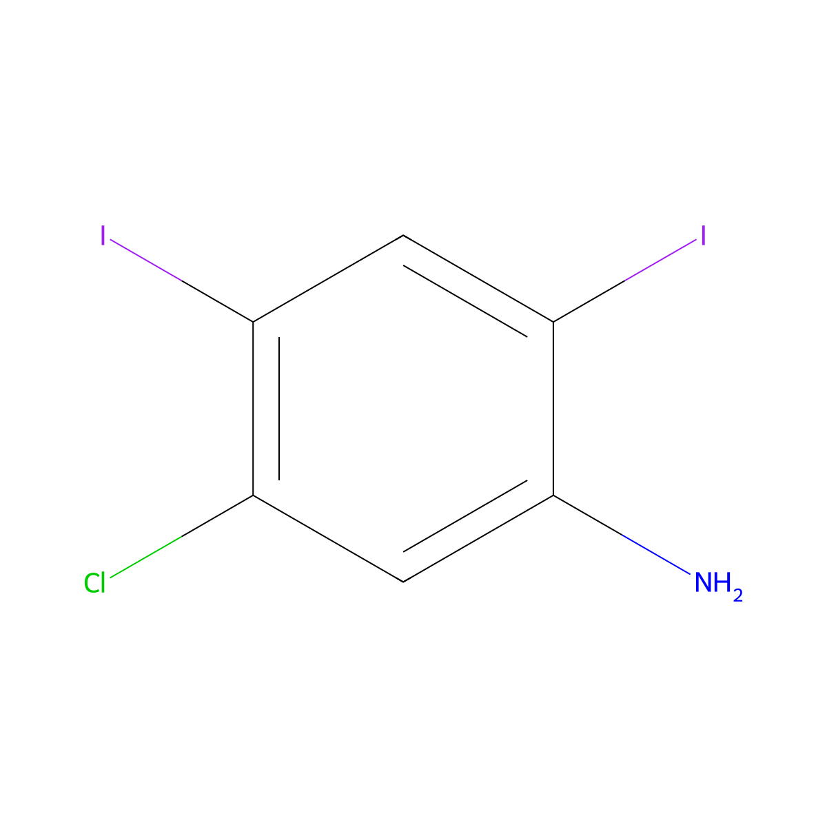 5-Chloro-2,4-diiodo-aniline molecular structure, CAS 1672665-95-0