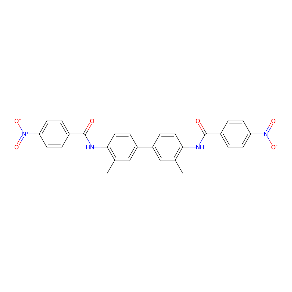 N-[2-methyl-4-[3-methyl-4-[(4-nitrobenzoyl)amino]phenyl]phenyl]-4-nitrobenzamide molecular structure, CAS 167267-74-5