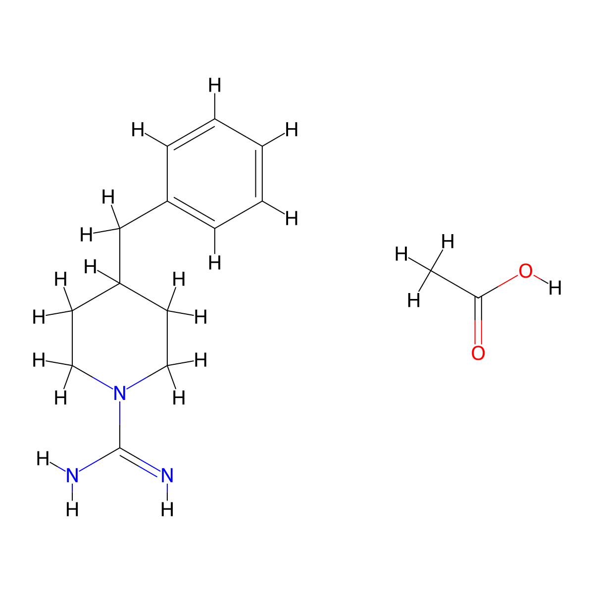 4-Benzylpiperidine-1-carboxamidine acetate molecular structure, CAS 1672675-23-8