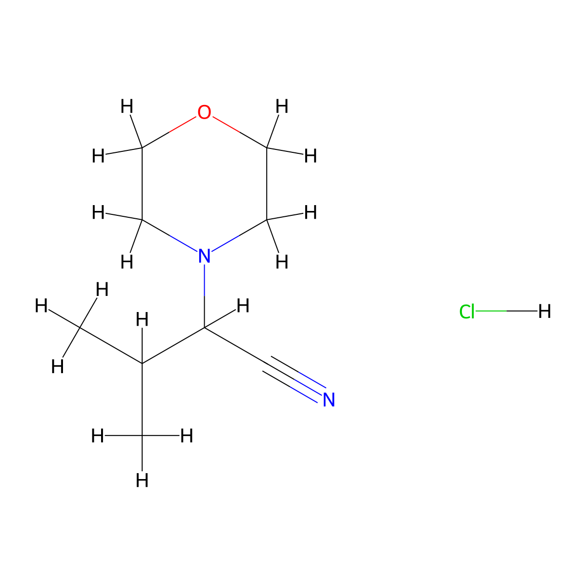 3-Methyl-2-(morpholin-4-yl)butanenitrile hydrochloride molecular structure, CAS 1672675-26-1