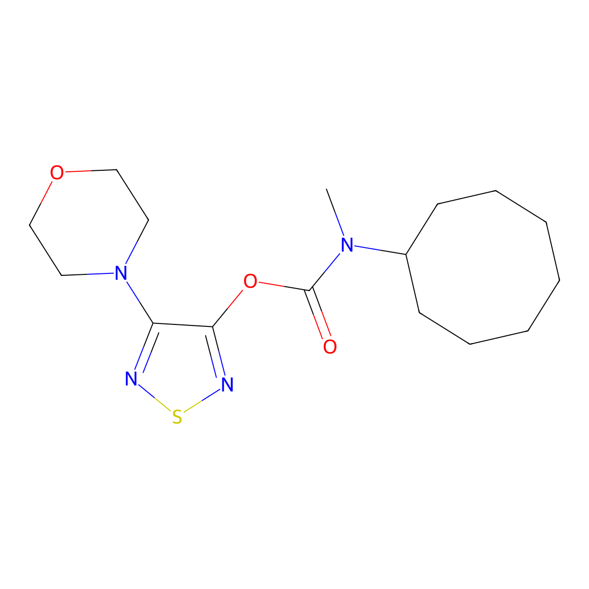4-Morpholino-1,2,5-thiadiazol-3-yl cyclooctyl(methyl)carbamate molecular structure, CAS 1672691-74-5