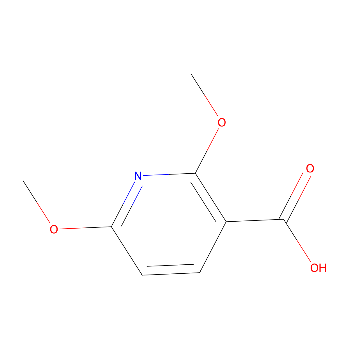 2,6-Dimethoxypyridine-3-carboxylic acid molecular structure, CAS 16727-43-8