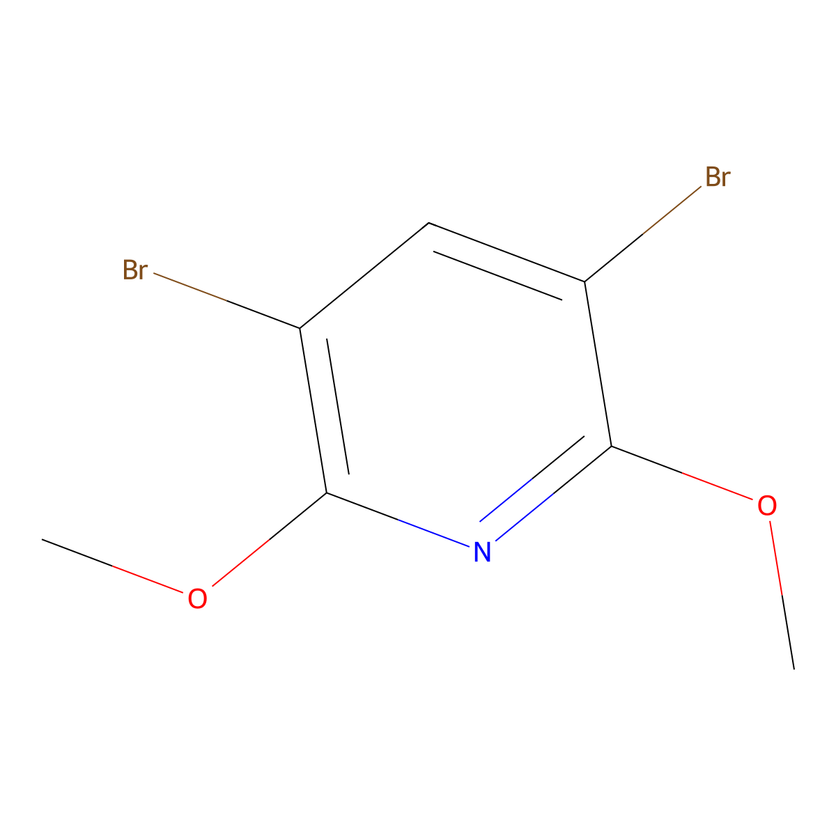 3,5-Dibromo-2,6-dimethoxypyridine molecular structure, CAS 16727-44-9