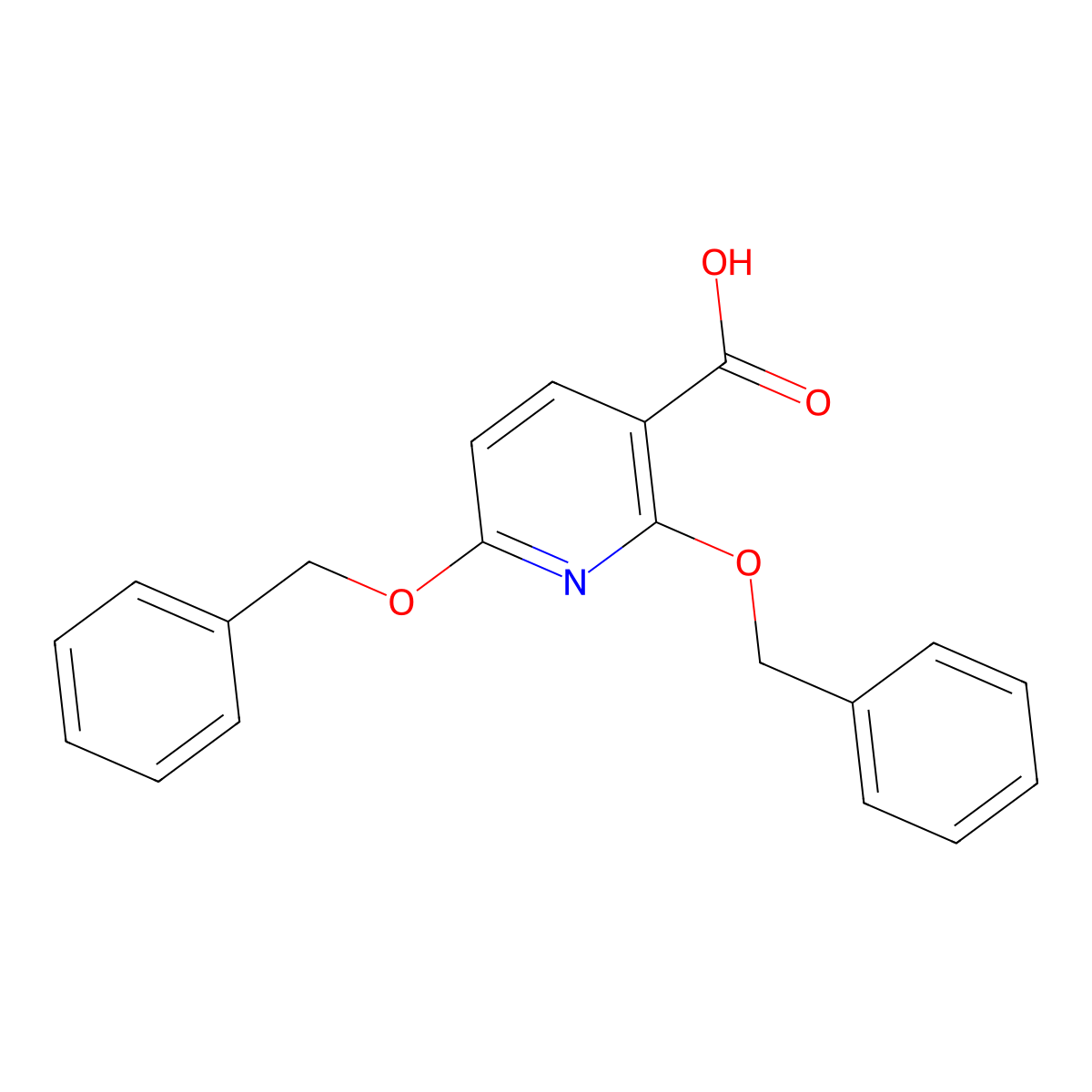 2,6-Bis(benzyloxy)nicotinic acid molecular structure, CAS 16727-48-3