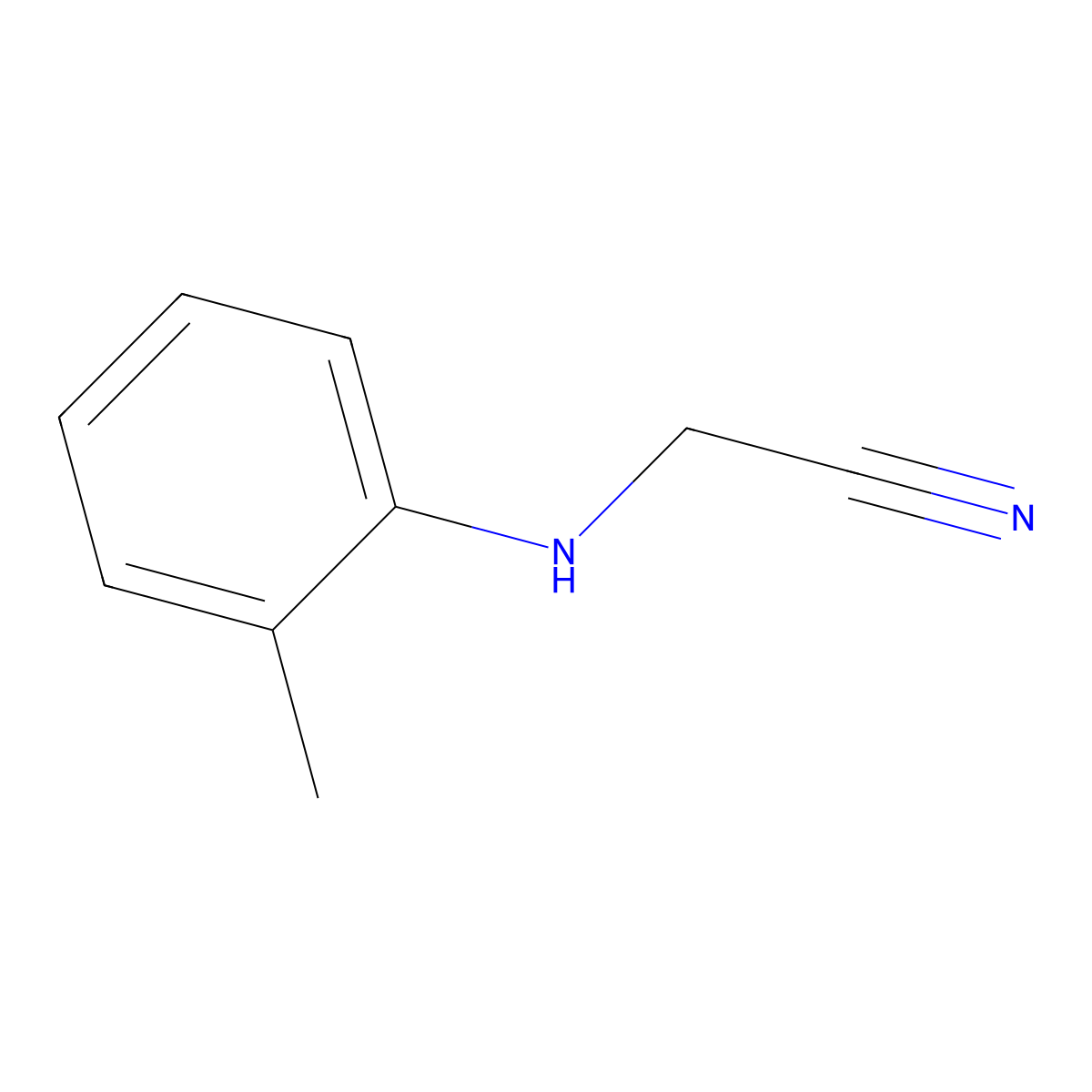 (2-Methylanilino)acetonitrile molecular structure, CAS 16728-83-9
