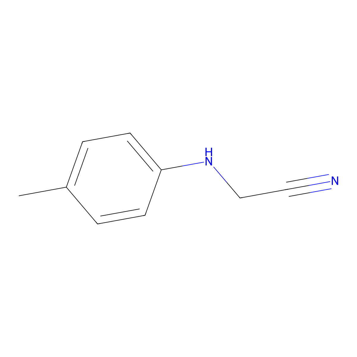((4-Methylphenyl)amino)acetonitrile molecular structure, CAS 16728-84-0