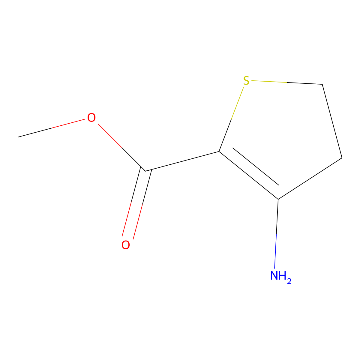Methyl 3-amino-4,5-dihydrothiophene-2-carboxylate molecular structure, CAS 167280-87-7