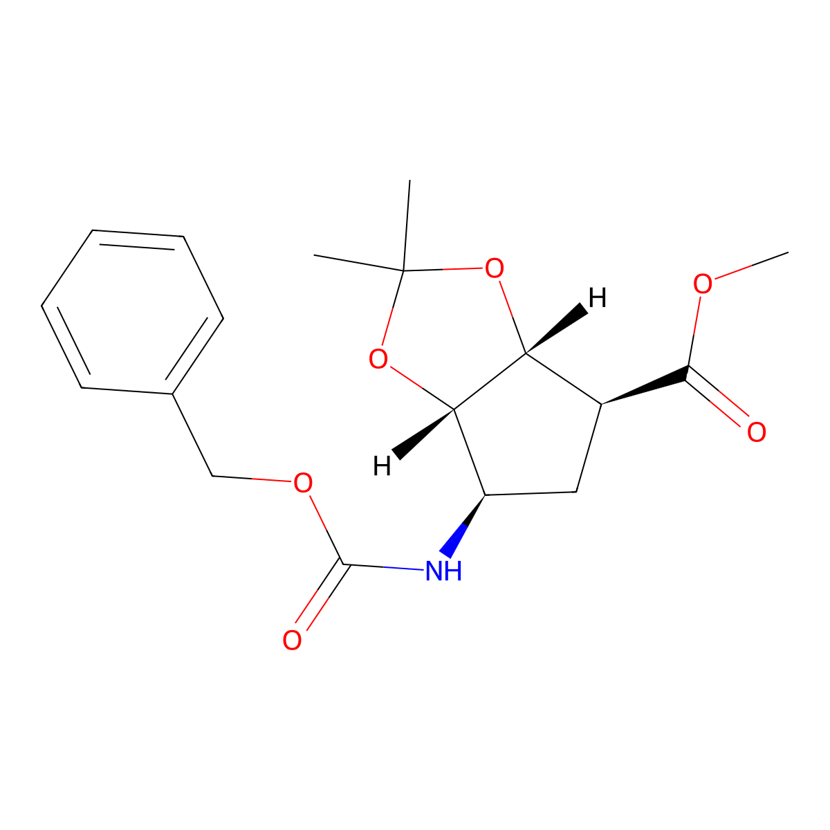 methyl (3aR,4S,6R,6aS)-6-(((benzyloxy)carbonyl)amino)-2,2-dimethyltetrahydro-4H-cyclopenta[d][1,3]dioxole-4-carboxylate molecular structure, CAS 167298-36-4