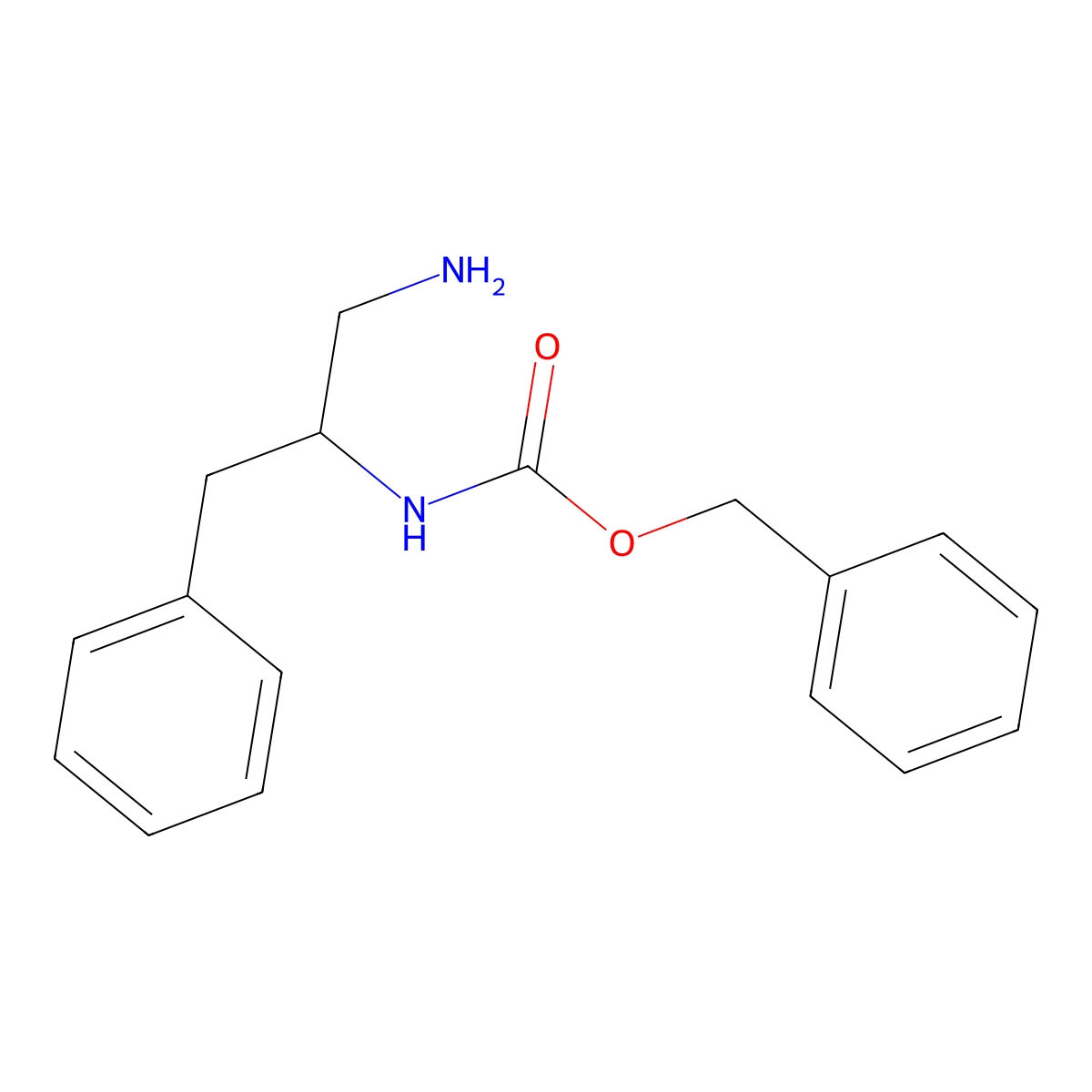 (S)-Benzyl 1-amino-3-phenylpropan-2-ylcarbamate molecular structure, CAS 167298-42-2