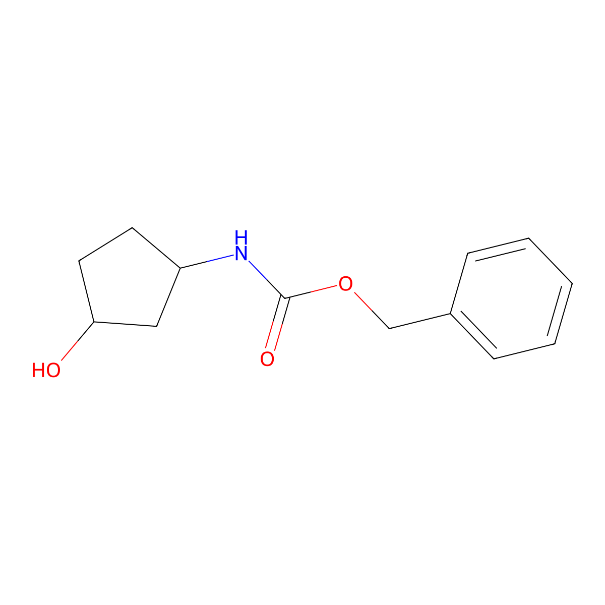 Benzyl (trans-3-hydroxycyclopentyl)carbamate molecular structure, CAS 167298-57-9