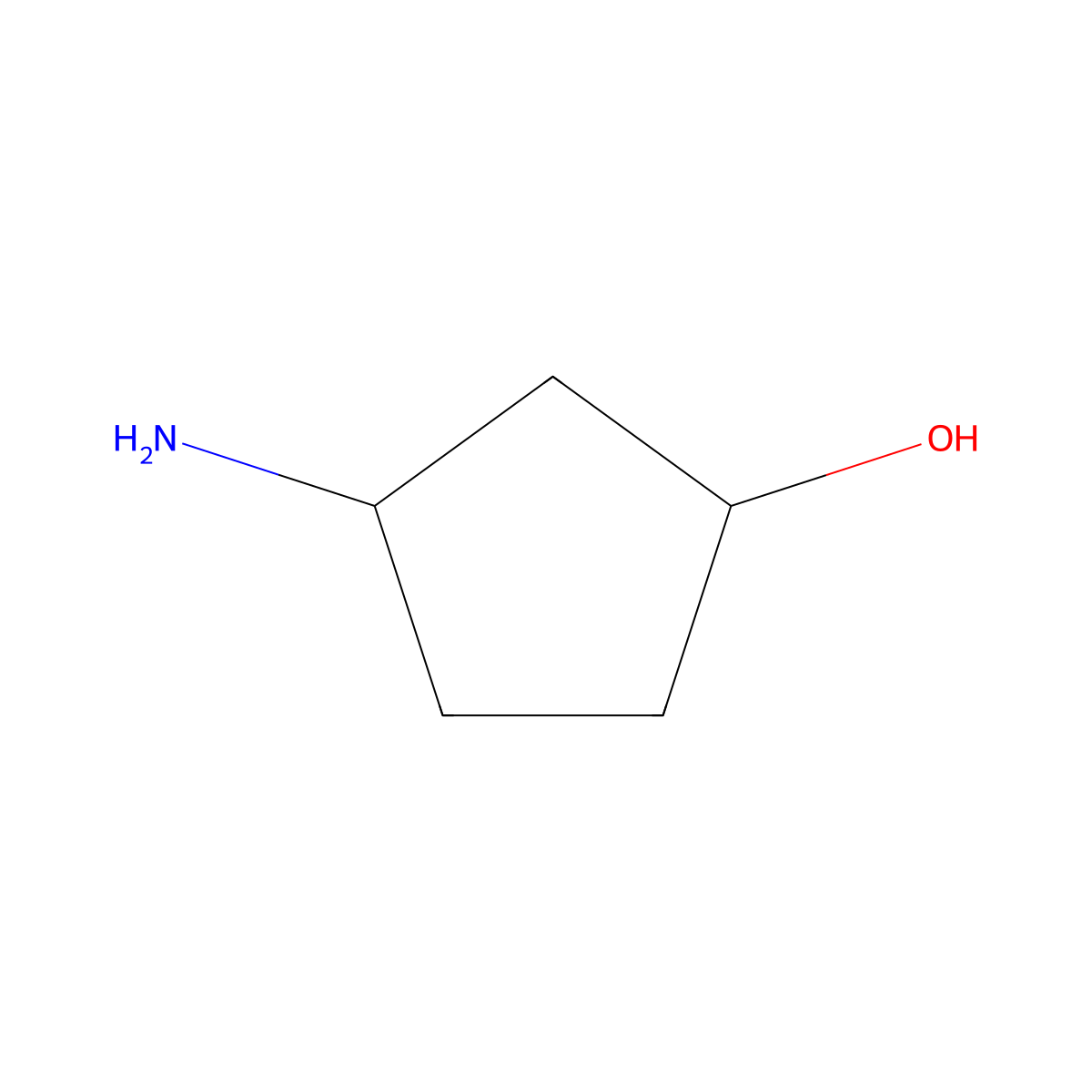 (1R,3R)-3-Aminocyclopentanol molecular structure, CAS 167298-58-0